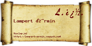 Lampert Ármin névjegykártya